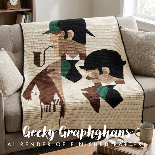 Sherlock &amp; Watson Art Deco Crochet Graphghan Pattern