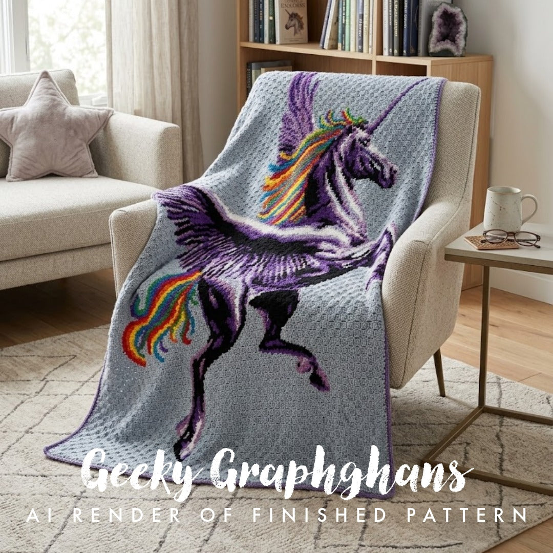 Rainbow Alicorn Unicorn Crochet Graphghan Pattern