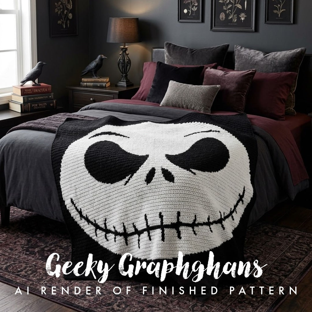 Jack Skellington crochet graghan pattern by Geeky Graphghans