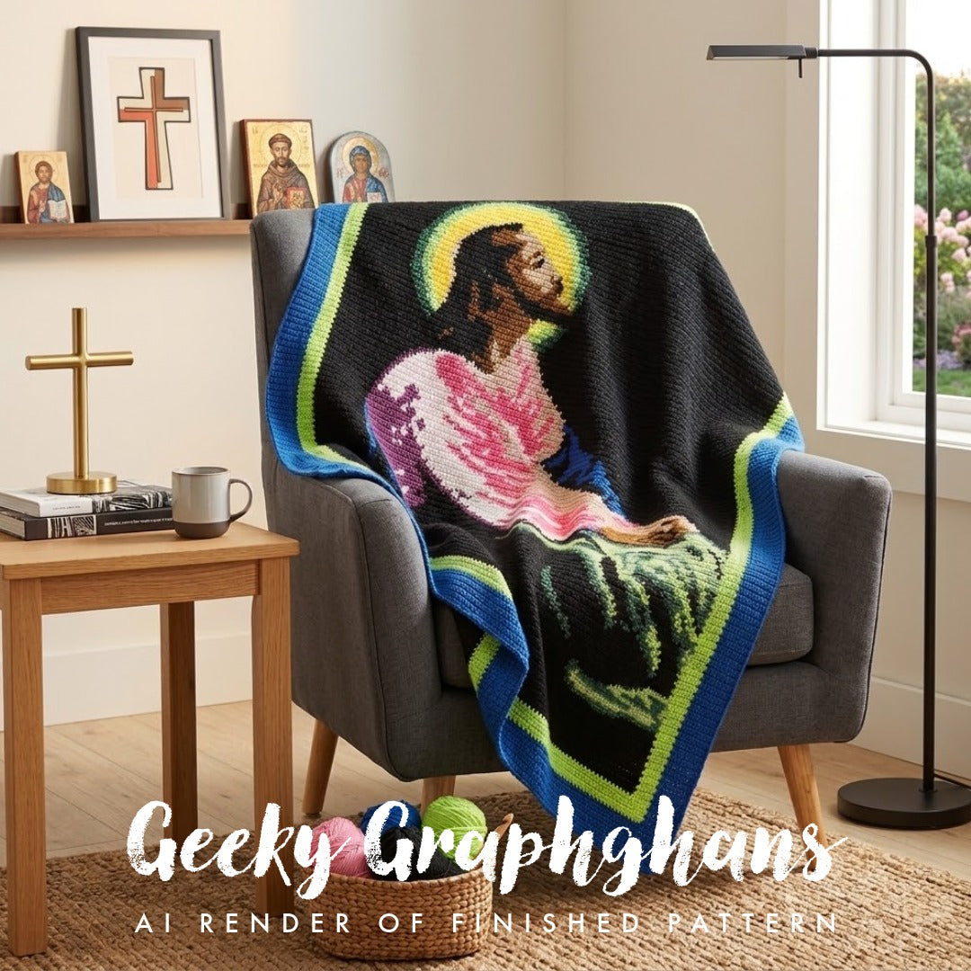 The Agony in the Garden of Gethseman Jesus Christ crochet graphghan pattern.