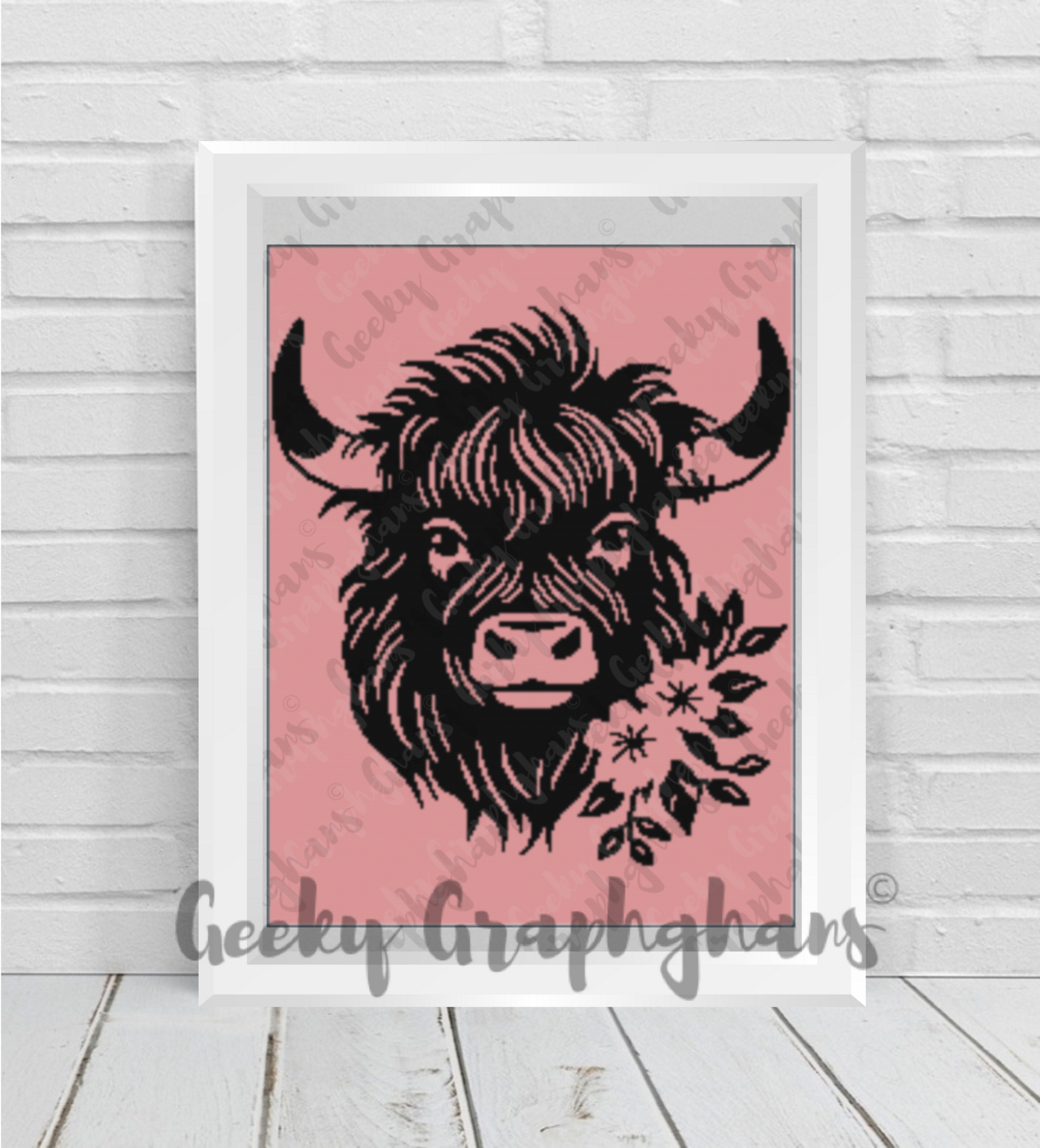 Graphghan Land Highland Cow Crochet Graphghan Pattern – Geeky Graphghans