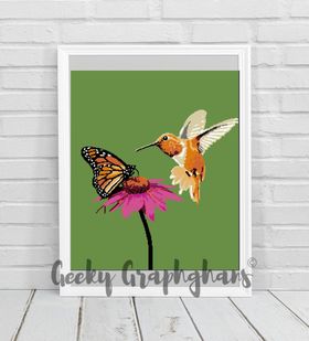 Hummingbird crochet graphghan pattern