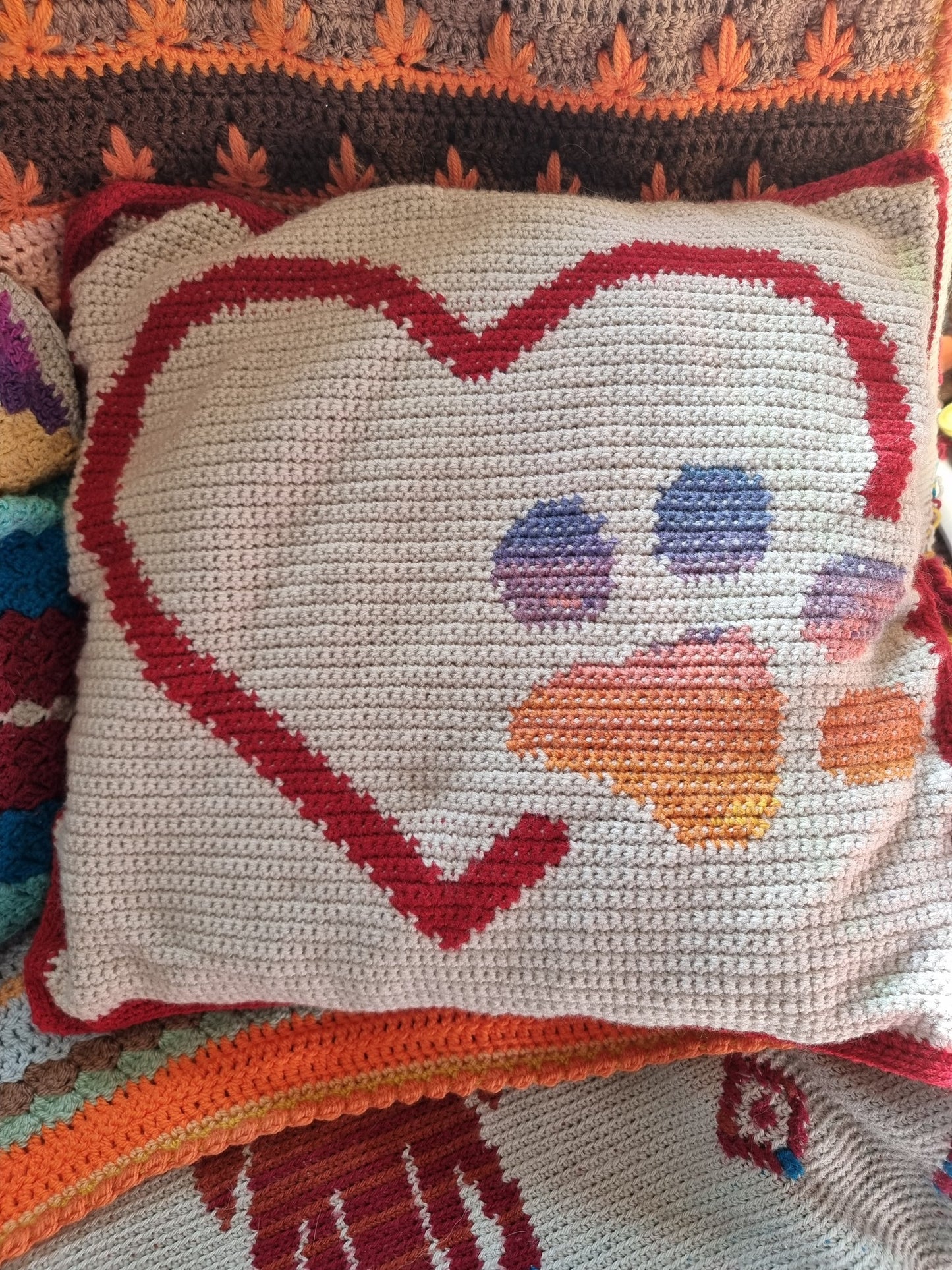 Heart Paw Crochet Pillow Pattern