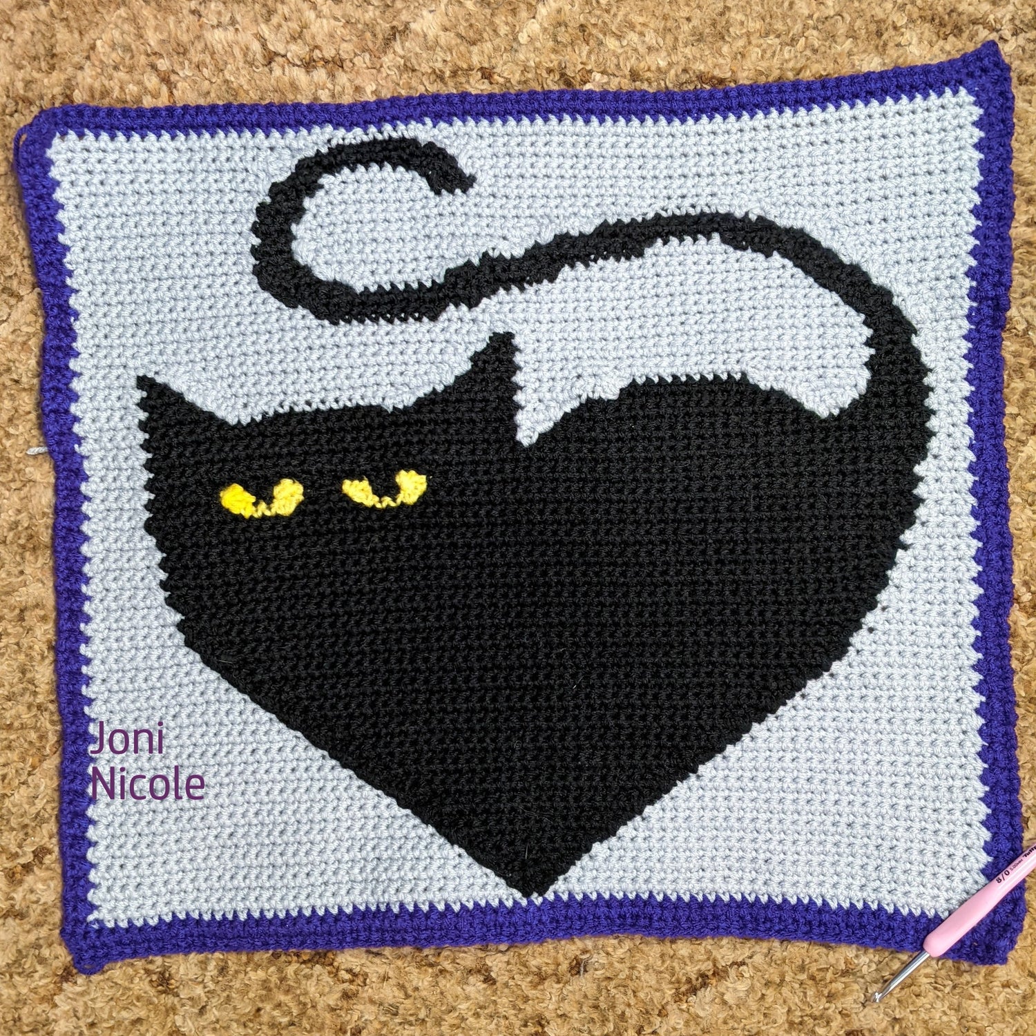 Cat Heart Pillow By Joni N.