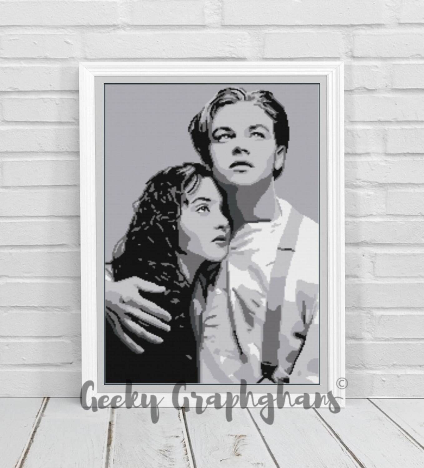 jack and rose leonardo di caprio kate winslet titanic crochet graphghan pattern photoghan