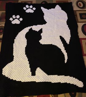 Mini C2C Love Cats Crochet Graphghan Pattern