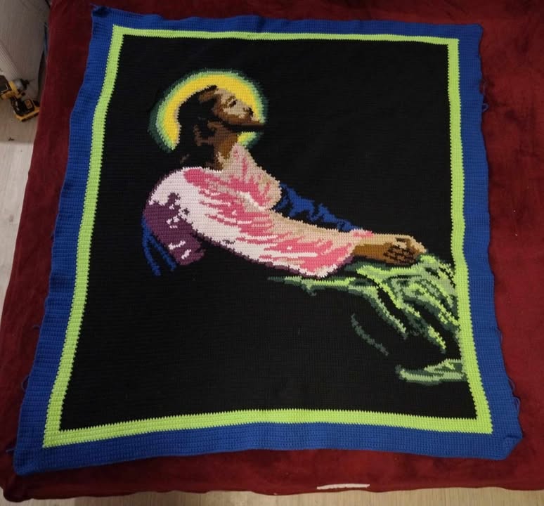 Santa Graphghan Jesus Christ Praying Crochet Graphghan Pattern Throw Size – Geeky ...