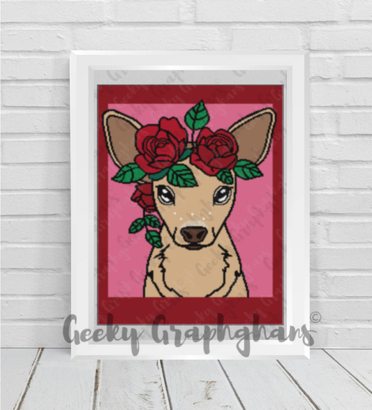 Rosy Reindeer Crochet Graphghan PAttern
