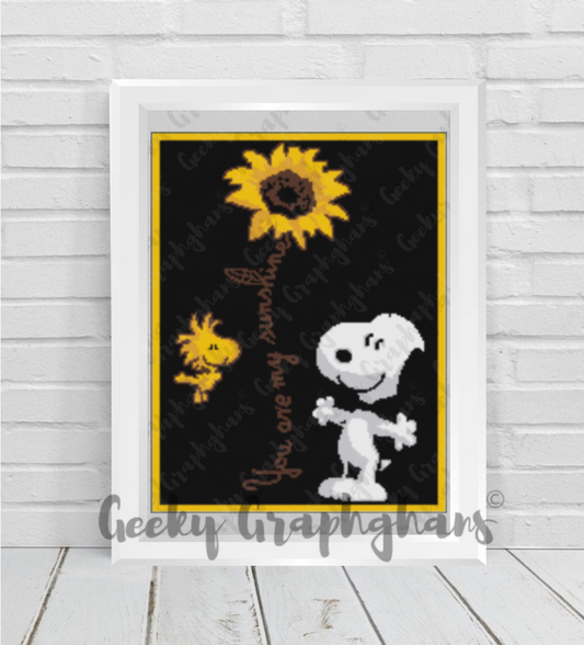 You Are My Sunshine With Snoopy Crochet Graphghan Pattern