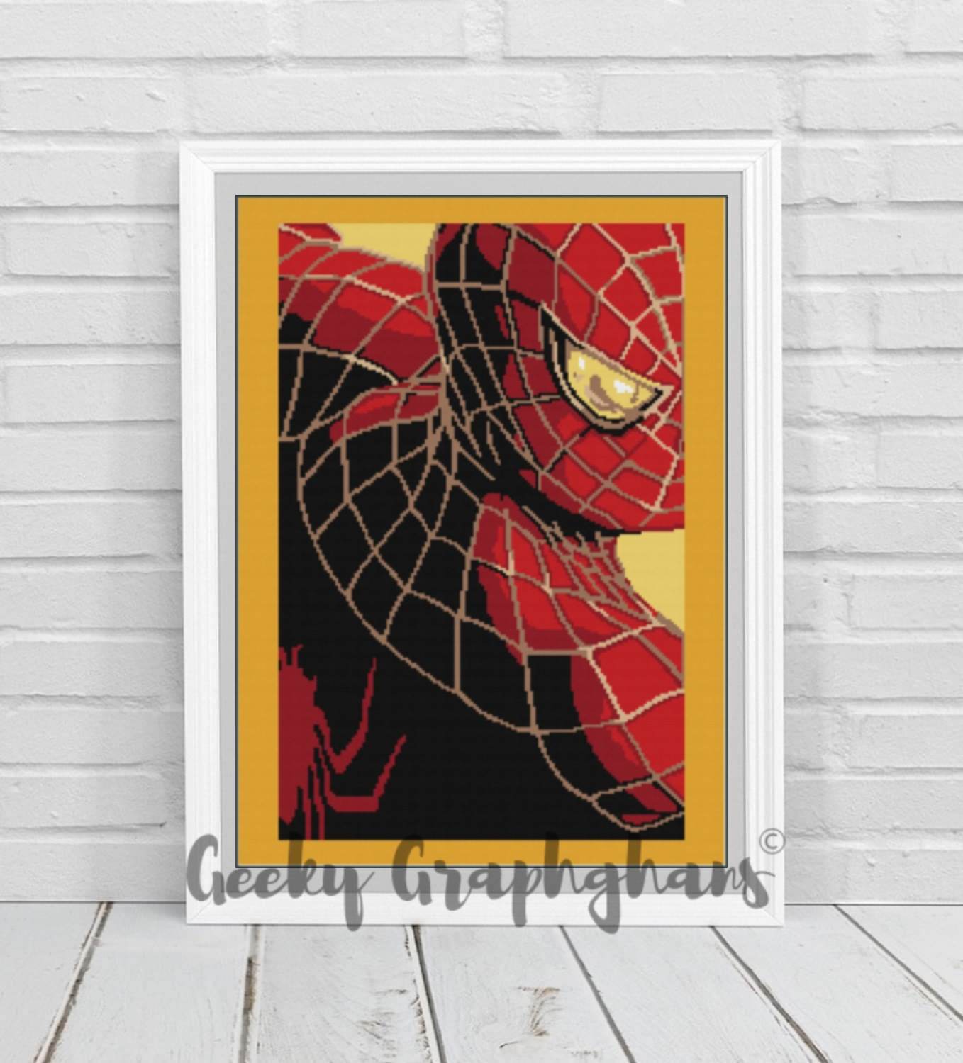 spiderman crochet graphghan pattern
