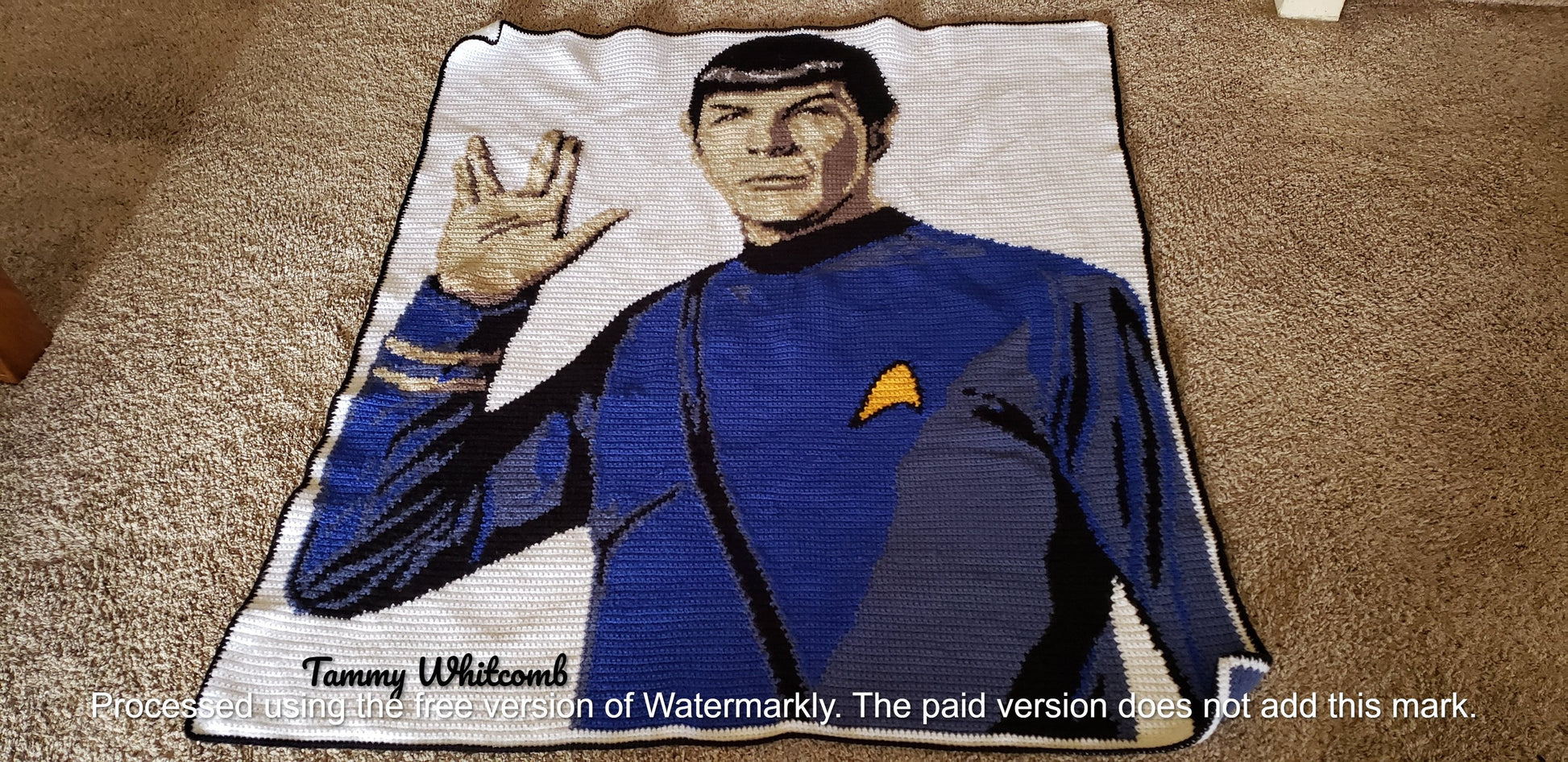 Live Long & Prosper Spock Leonard Nimoy Crochet Graphghan Pattern Star Trek