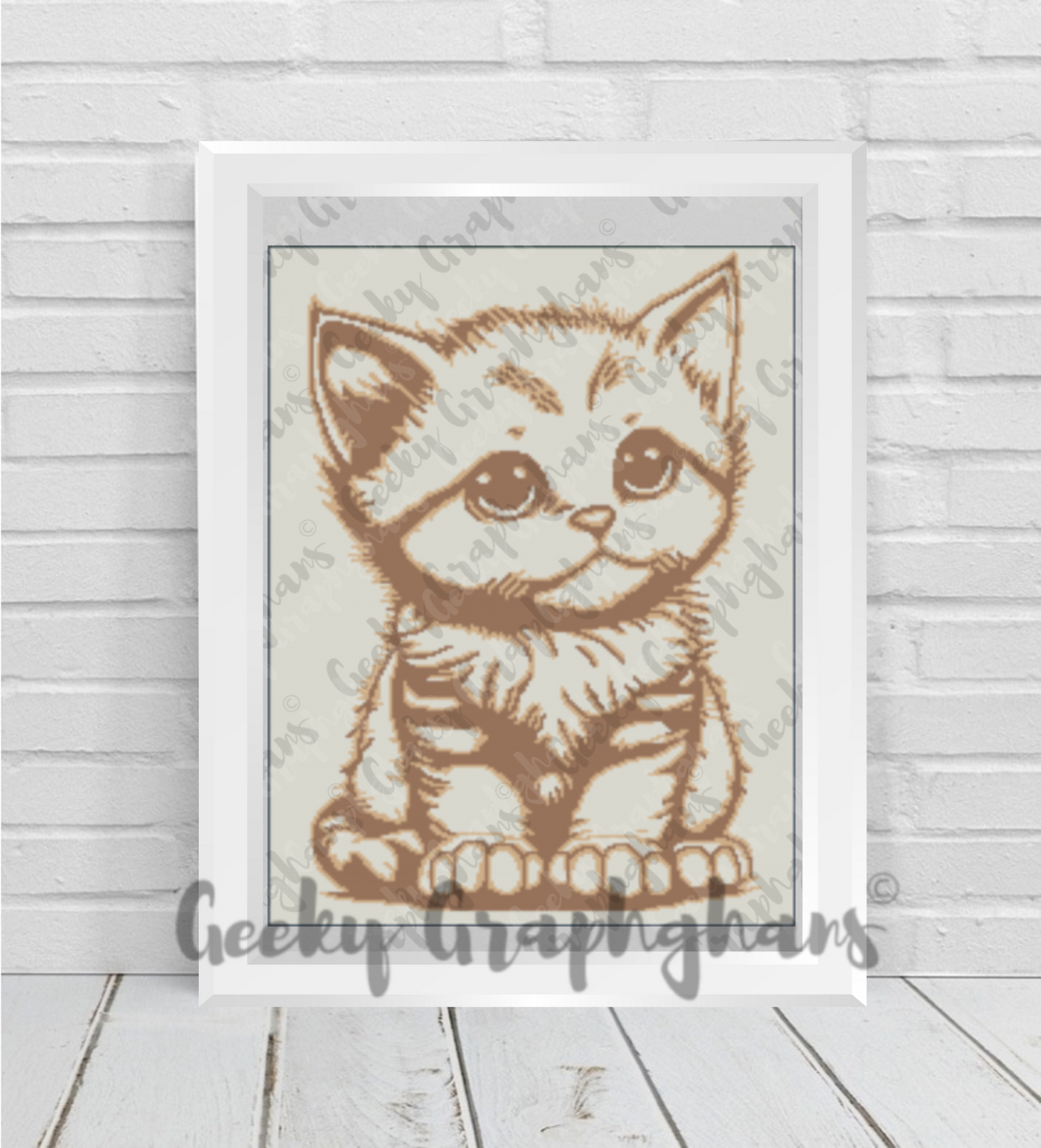 Cute cat crochet graphghan pattern