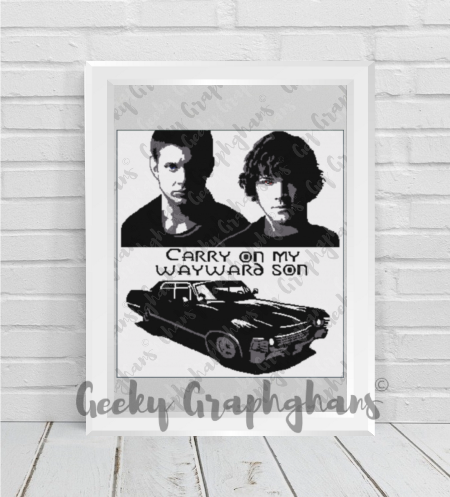 Wayward Son Supernatural Graphghan Crochet Pattern SC 300 x 340
