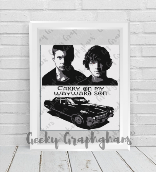 Wayward Son Supernatural Graphghan Crochet Pattern SC 300 x 340
