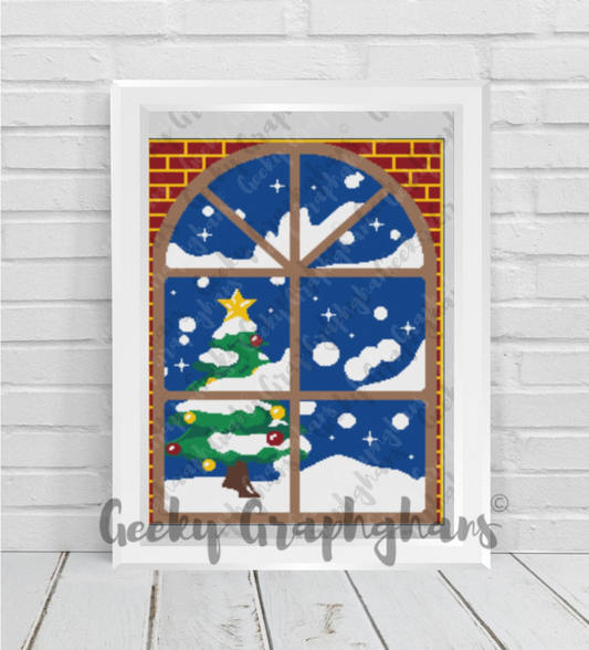 Winter Window Crochet Graphghan Pattern