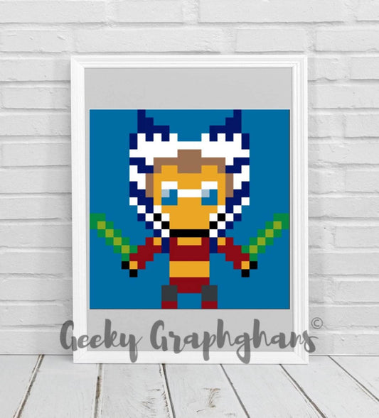 ahsoka tano starwars crochet mini c2c pillow pattern