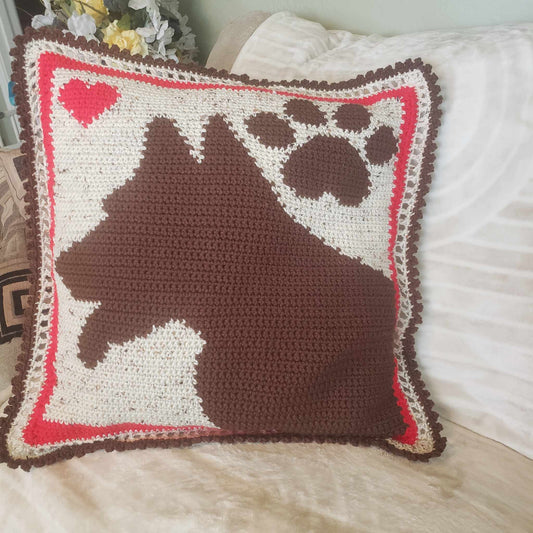 german shepher crochet pillow pattern crocheted by gerry taylor