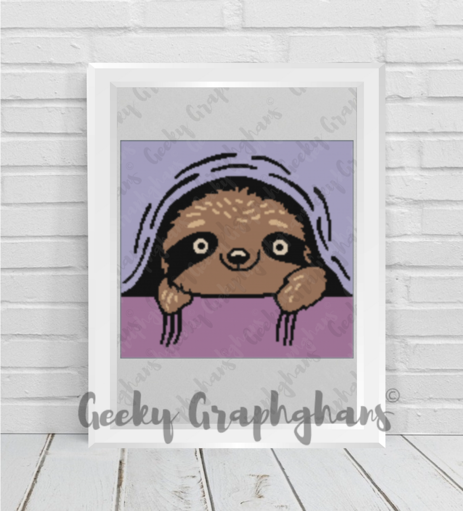 hiding sloth crochet graphghan pattern