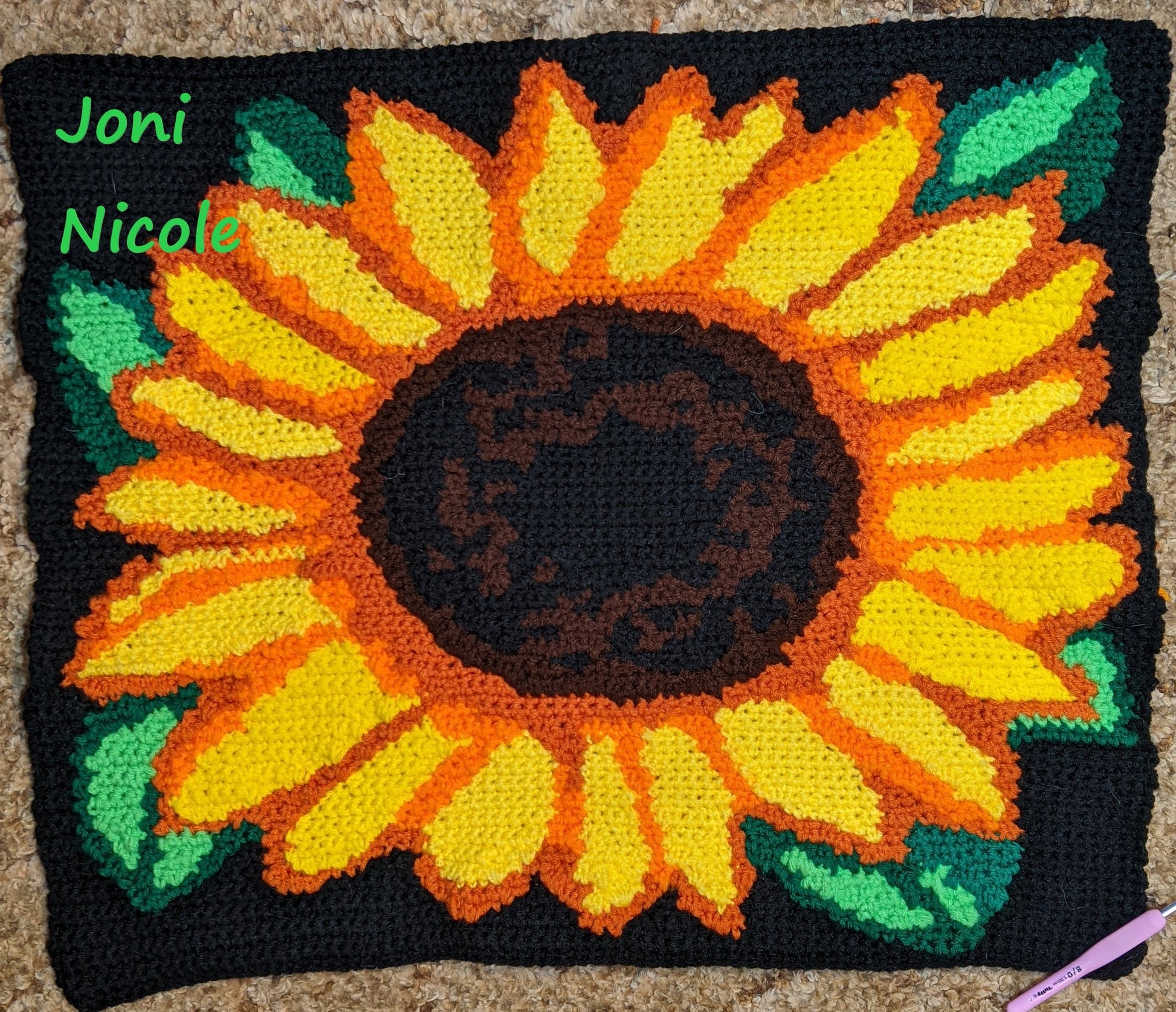 Flower Graphgan Pattern Sunflower Graphghan Pattern – Geeky Graphghans
