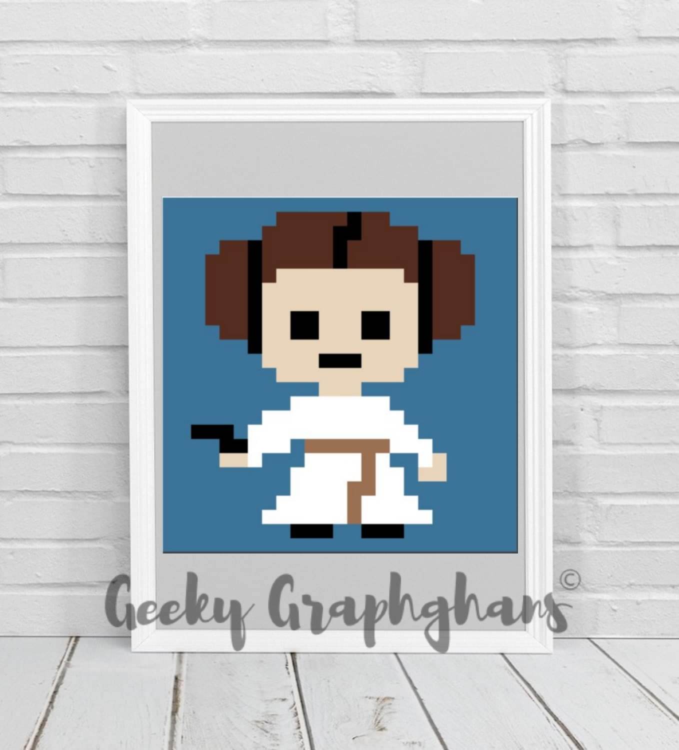 leia organa crochet mini c2c pillow pattern