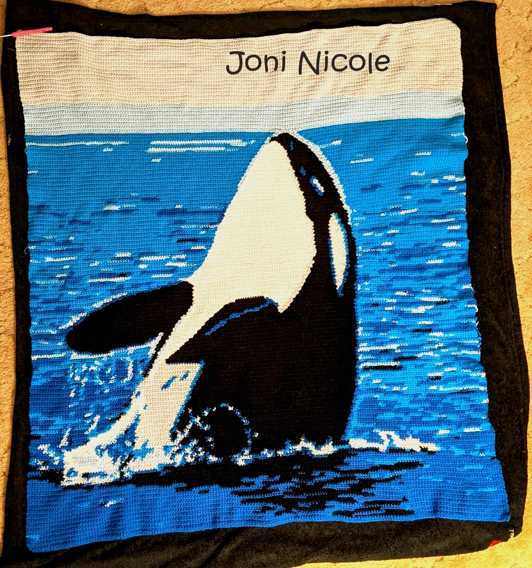 orca graphghan crocheted by joni n