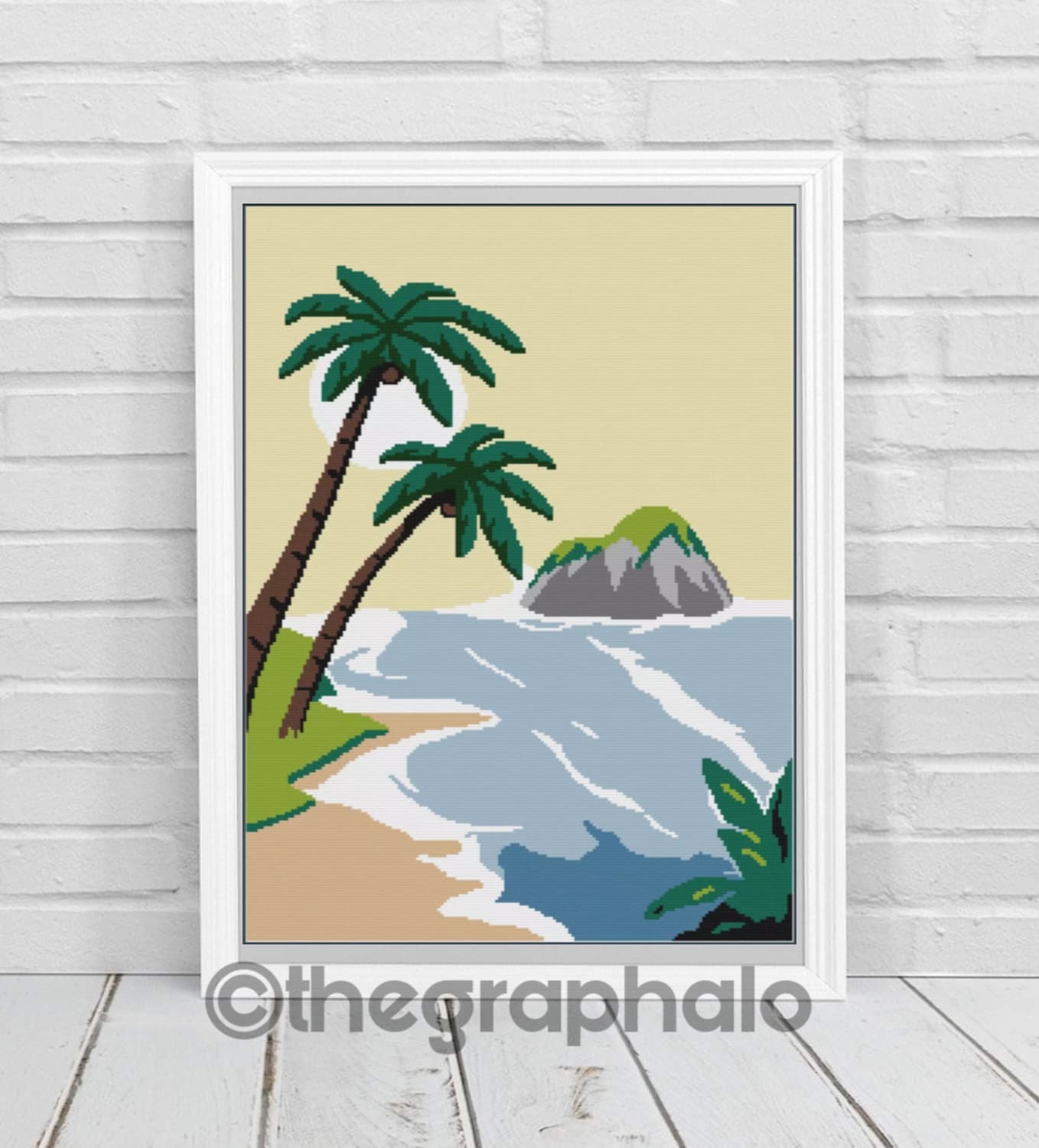 Graphgan Scene Island Scene Crochet Graphghan Pattern – Geeky Graphghans