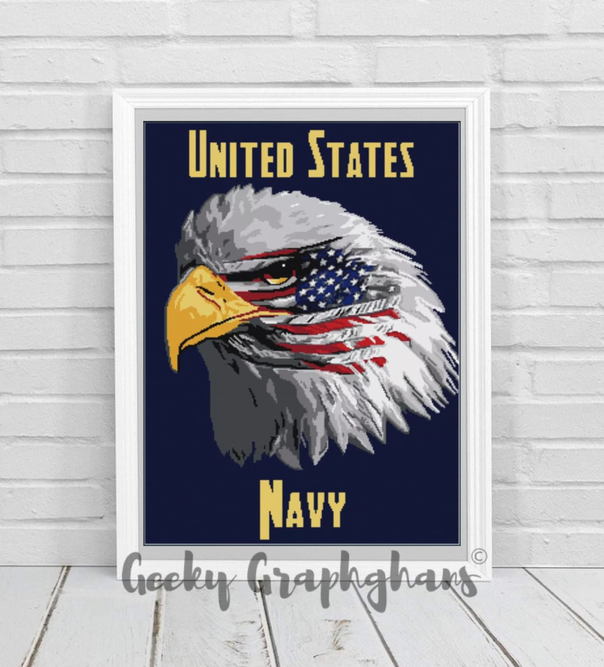 US NAvy Eagle Crochet Graphghan Pattern