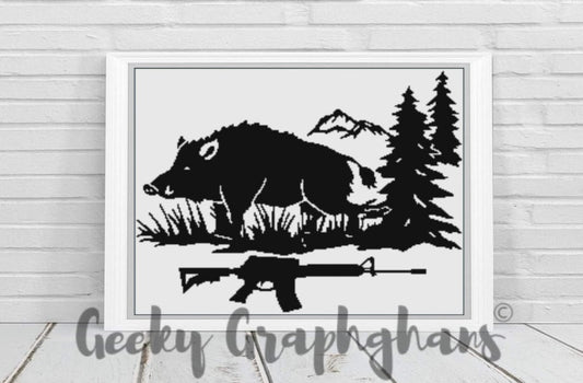 Boar Hunter Crochet Graphghan Crochet