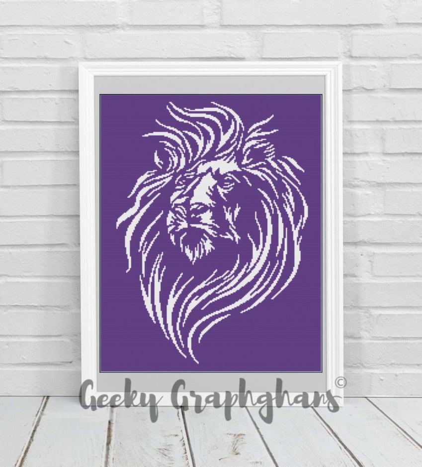 Purple Lion Crochet Graphghan Pattern