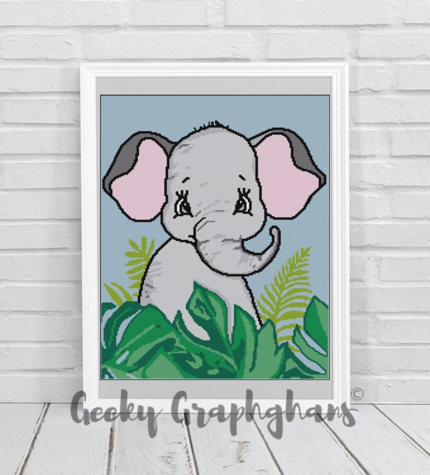 Cute Elephant Graphghan