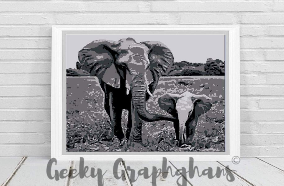 Elephants Photoghan Crochet Graphghan Pattern