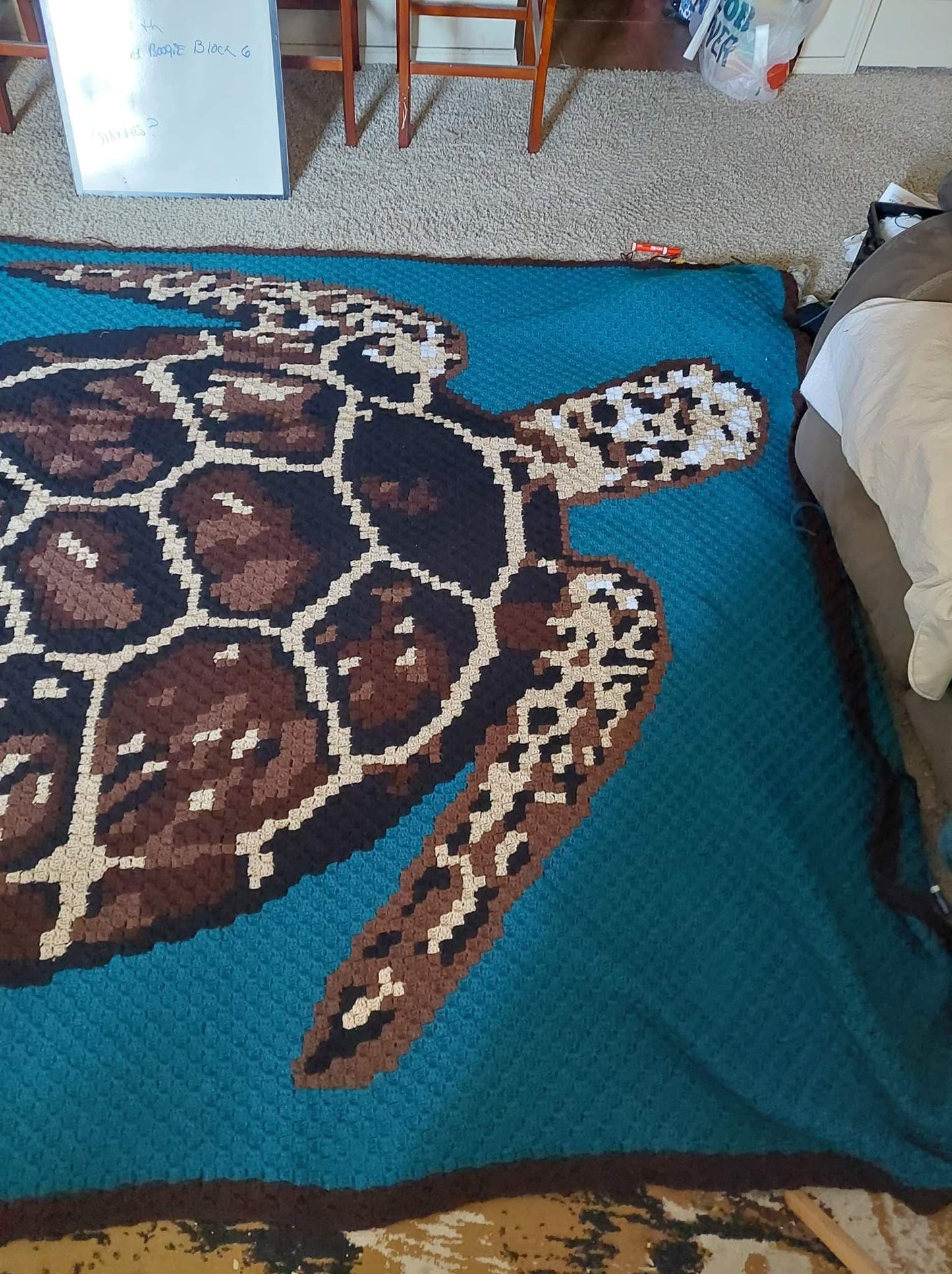 Sea Turtle Mini C2C Crochet Graphghan Pattern