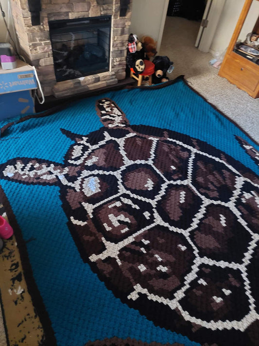 Sea Turtle Mini C2C Crochet Graphghan Pattern
