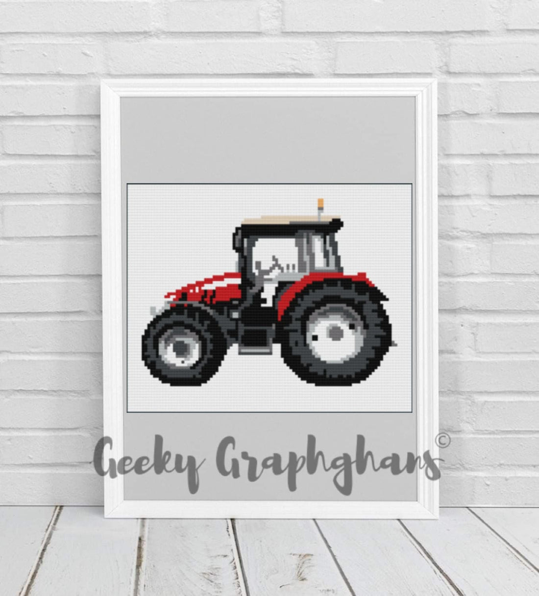 Printable Graph Tractor Pattern Tractor Crochet Graphghan Pattern – Geeky Graphghans