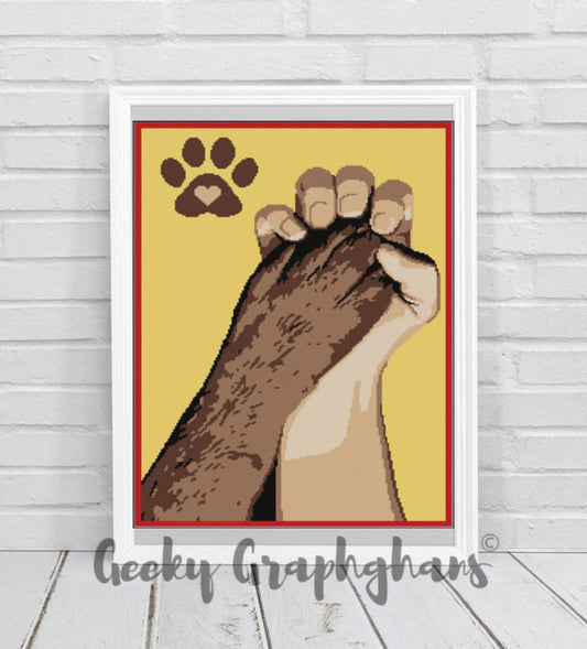 Hand In Paw Crochet Graphghan Pattern