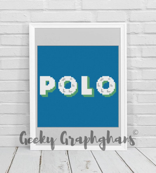 Polo Mint logo crochet pillow pattern