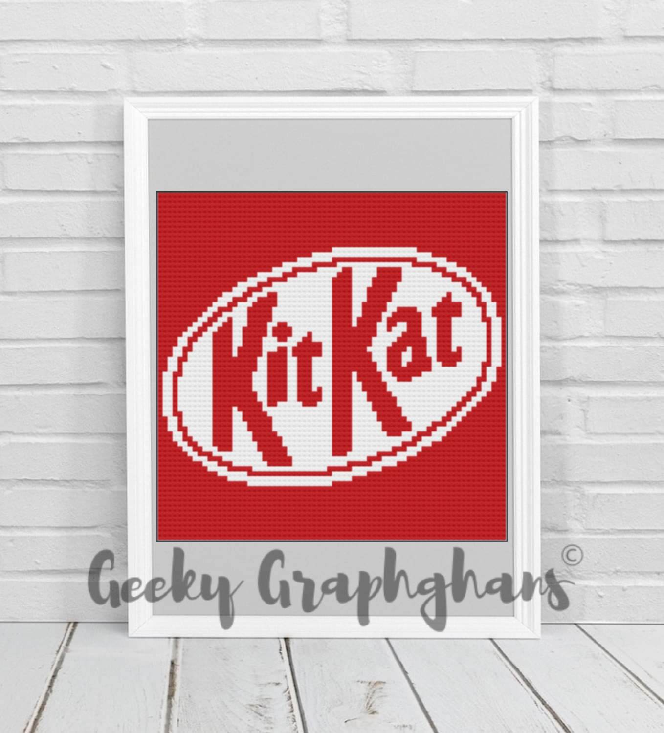 kit kat logo crochet pillow  patterns