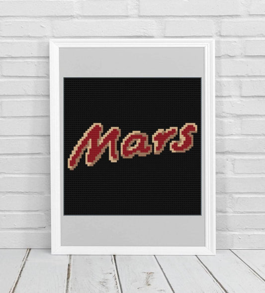 Mars Bar Logo Crochet Pillow Pattern