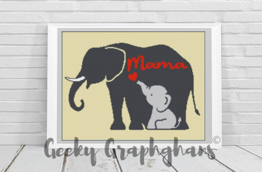 Mama Elephant Crochet Graphghan Pattern