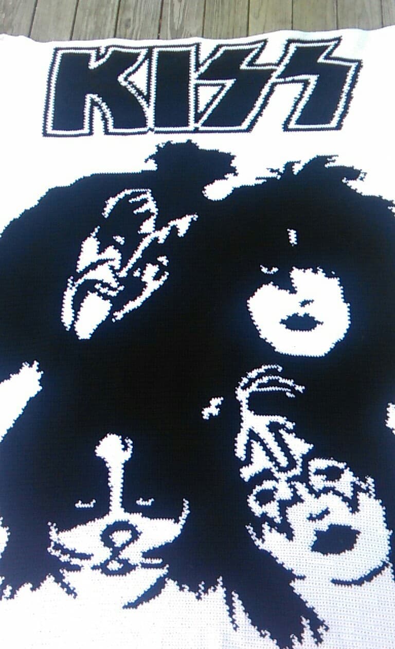 Kiss Band Inspired Graphghan Crochet Pattern SC 200 x 300