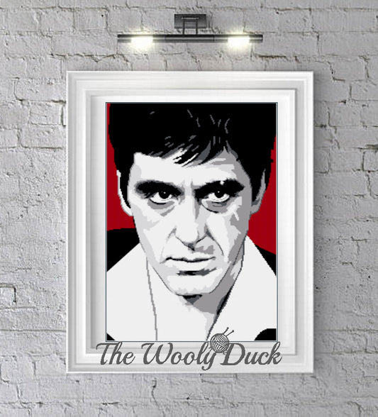Al Pacino Scarface crochet graphghan pattern