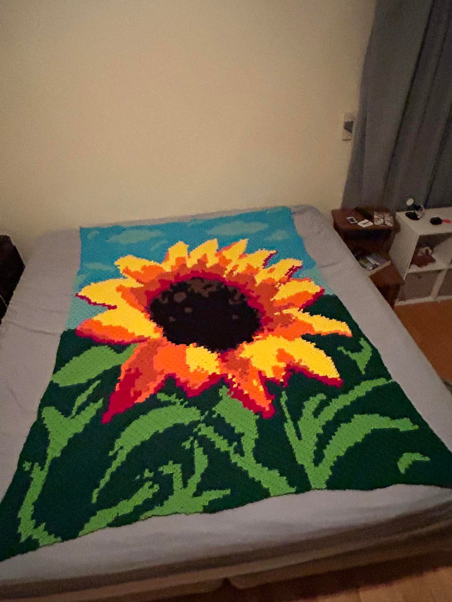 Mini C2C Sunflower Crochet Graphghan Pattern