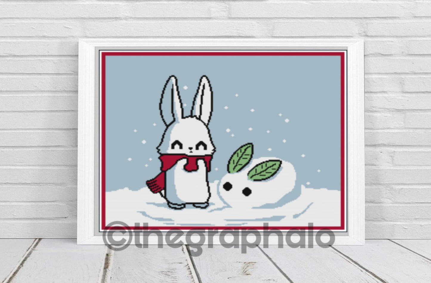 Cross Stitch Bad Bunny: Snow Bunny Pattern