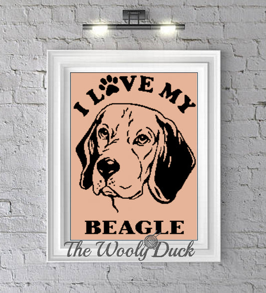 I Love My Beagle Crochet Graphghan Pattern