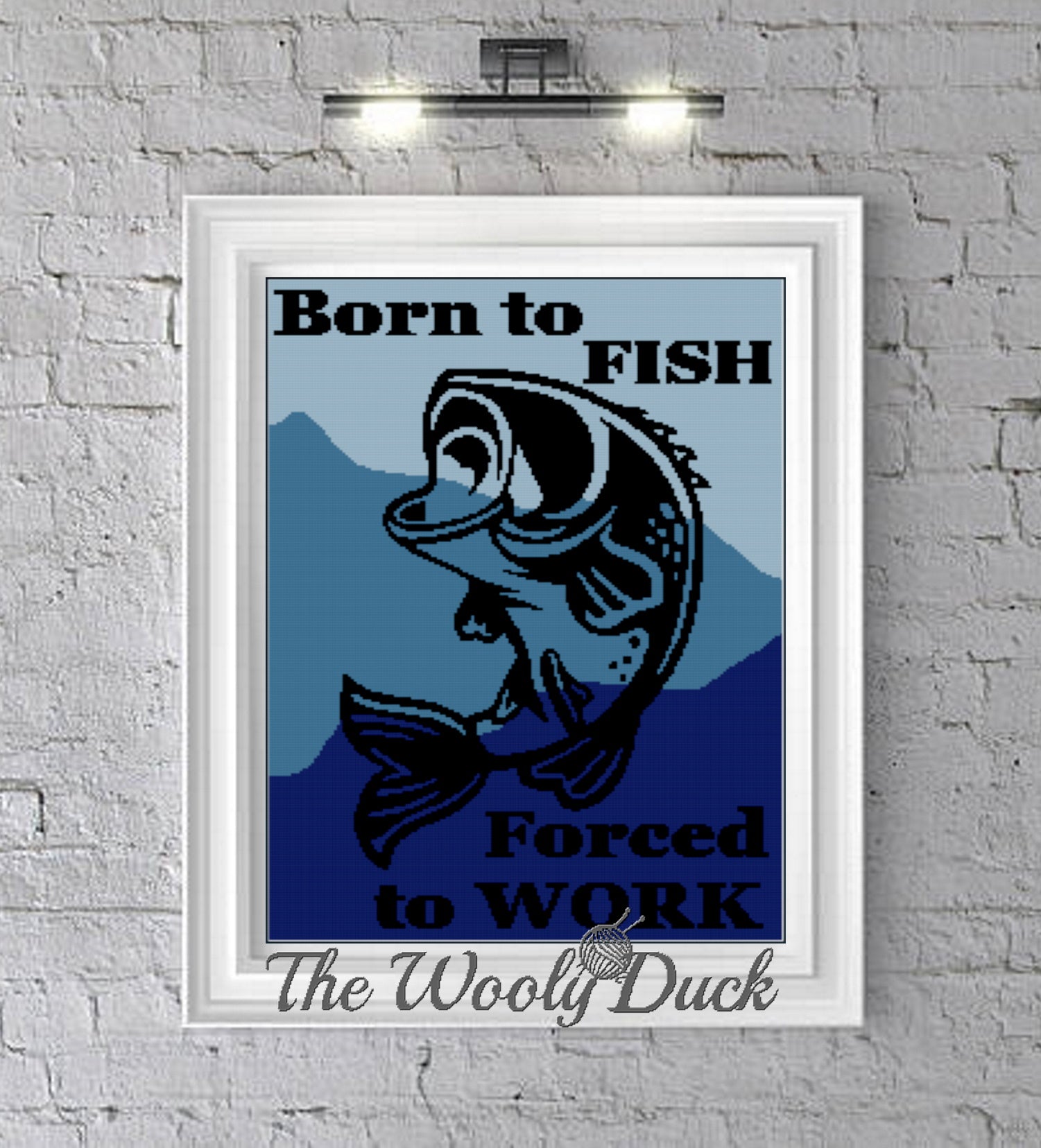 Fish Graphgan Born To Fish - Forced To Work Crochet Graphghan Pattern SC 180 x 260 ...