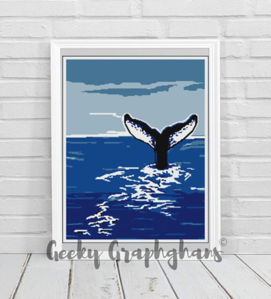 Breaking the surface orca crochet graphghan pattern