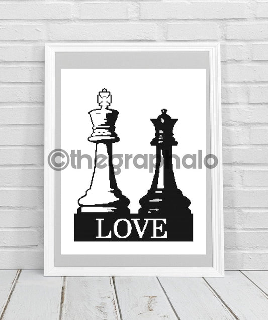 Chess King and Queen Graphghan Crochet Pattern