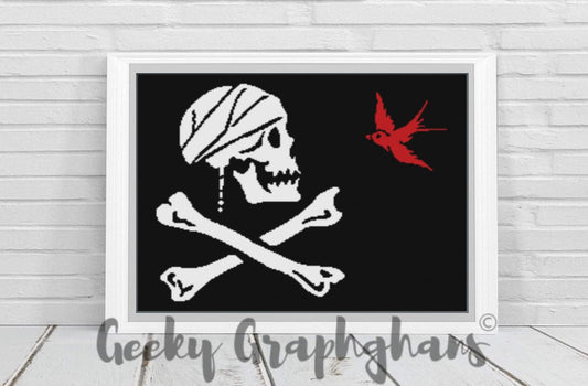 Jack Sparrow Flag Crochet Graphghan Pattern