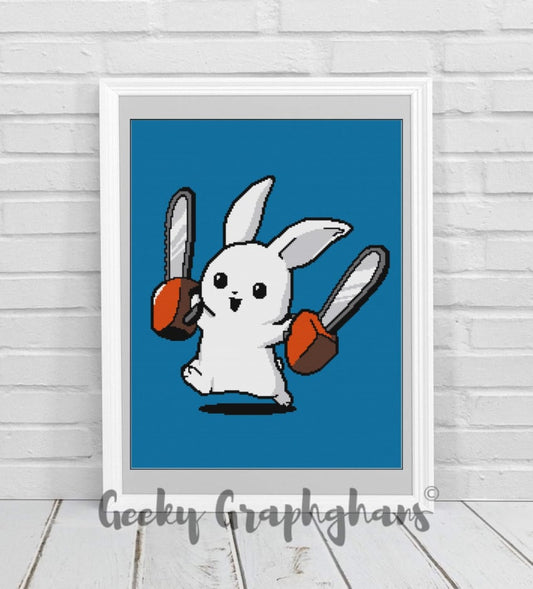Bad Bunny: Chainsaw Bunny Crochet Graphghan Pattern SC 180 x 240