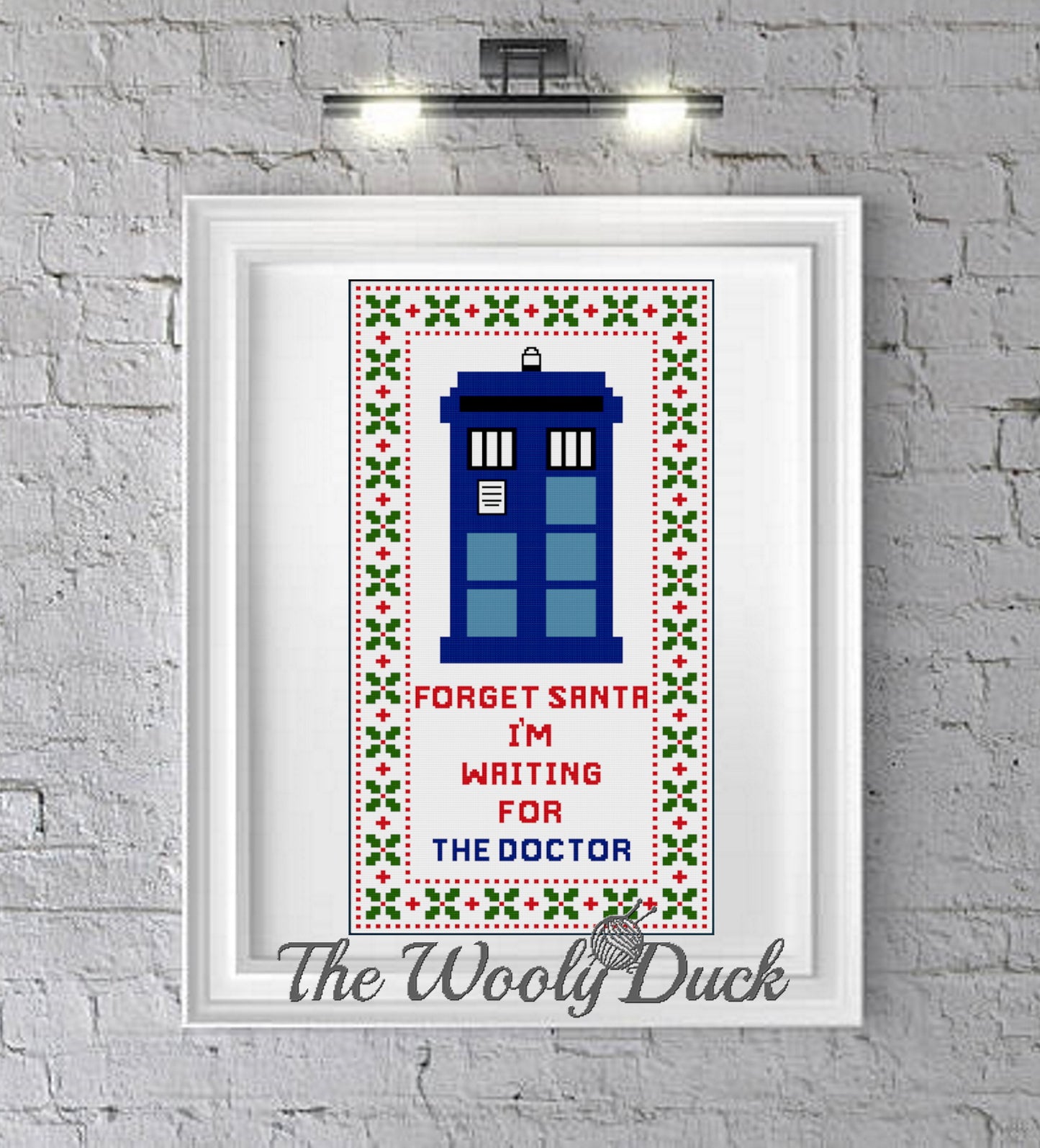 Cross Stitch Christmas TARDIS Pattern